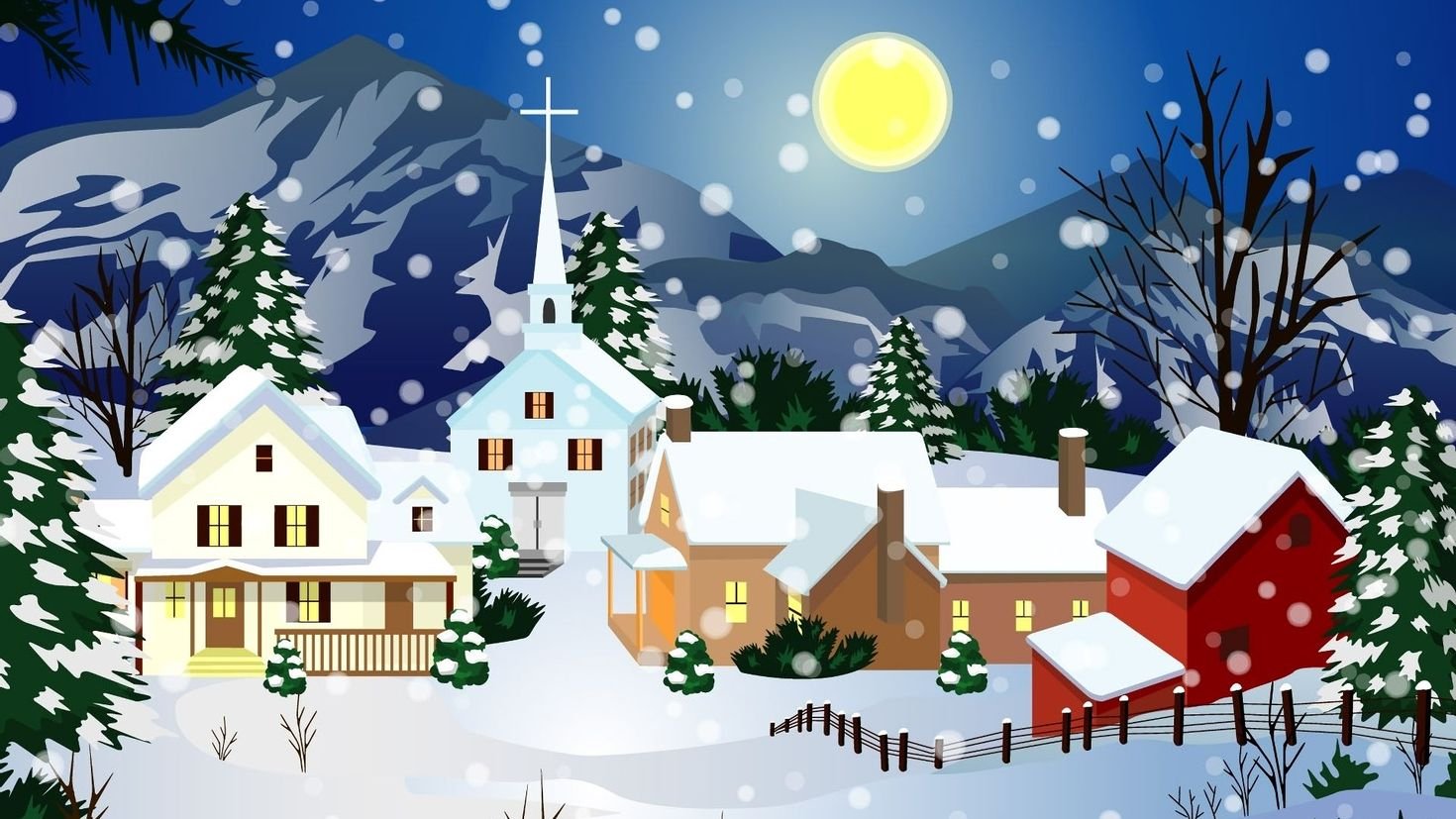 Зимний пейзаж рисунок для детей19