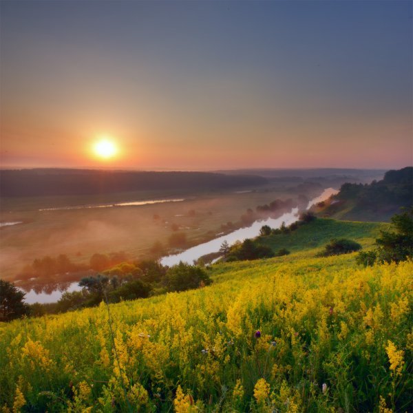 Маковский украинский пейзаж с Хатами