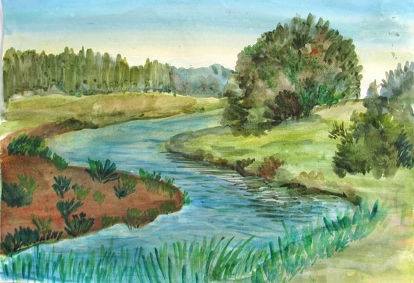 Рисунок на тему река