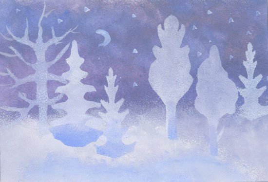 Нетрадиционные техники рисования зима