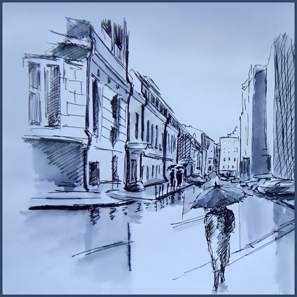 Графический городской пейзаж