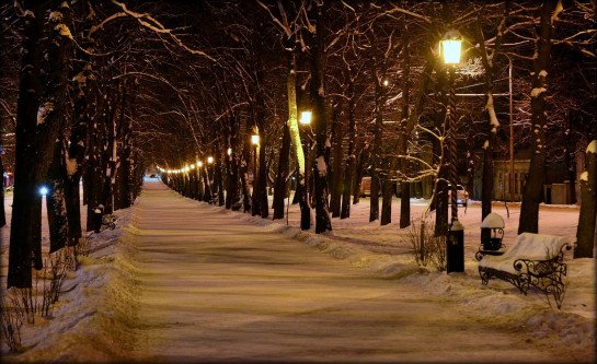 Ночной зимний Ставрополь