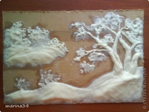 Зимнее дерево из соленого теста