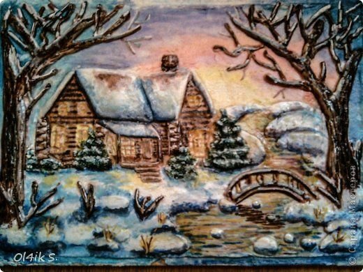 Новогодний пейзаж своими руками