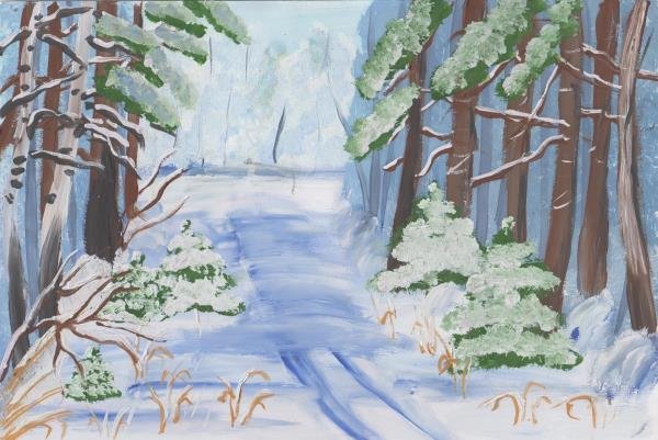 Конкурс рисунков пейзажи родного края зима