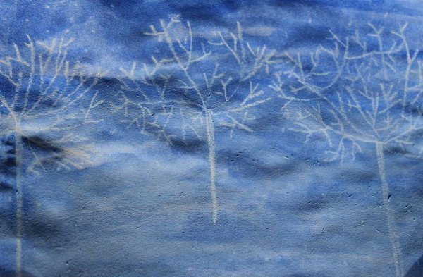 Восковые мелки и акварель зима