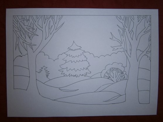 Зимняя композиция из бумаги