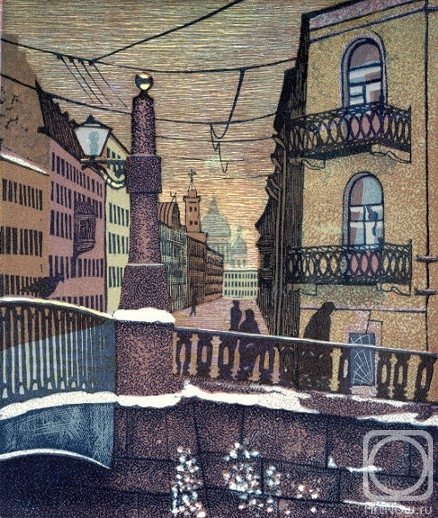 Кофанов Петербург линогравюра