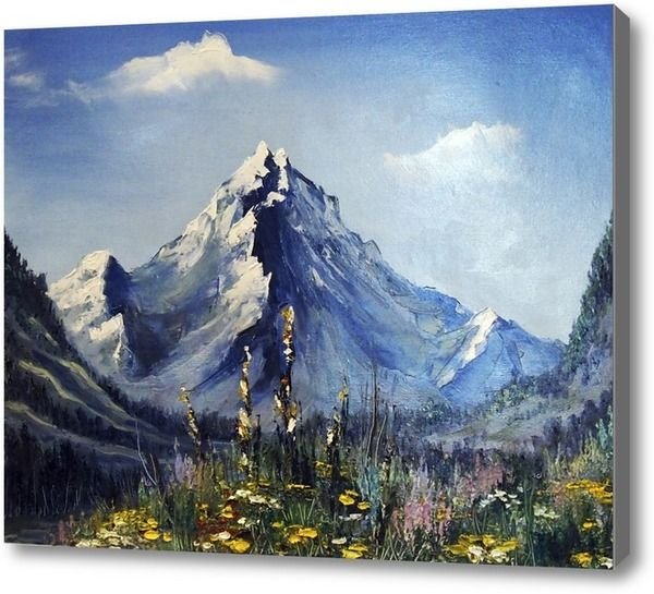 Иван Шутев горный пейзаж мастихином