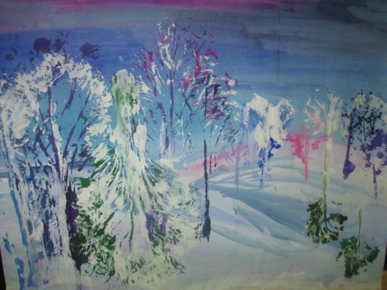 Нетрадиционное рисование зимних деревьев