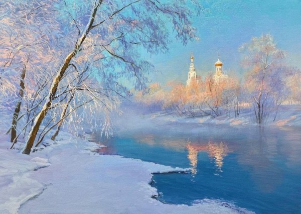 Художник Игорь Медведев зимний пейзаж