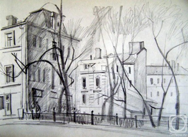 Наброски мотивов городского пейзажа