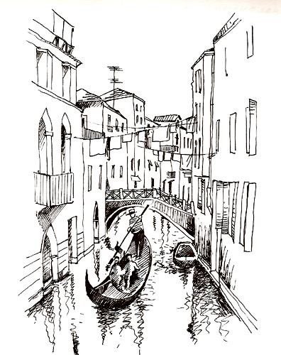 Венеция Наброски карандашом