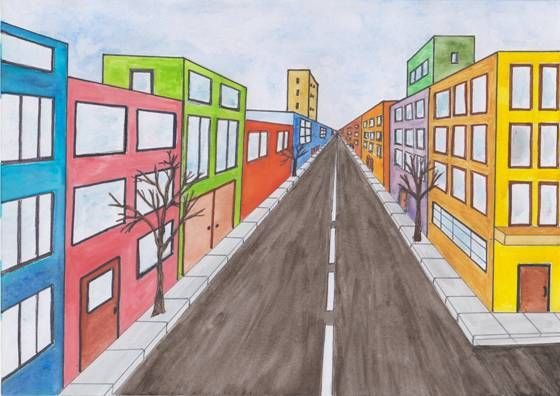 Линейная перспектива улица 6 класс