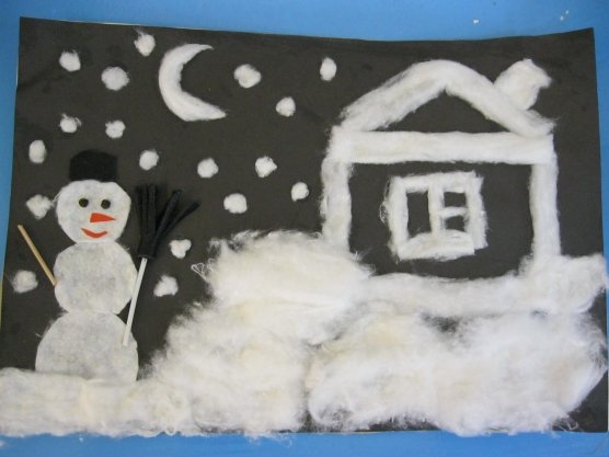 Картины из ваты для детей