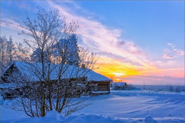 Деревня зимой