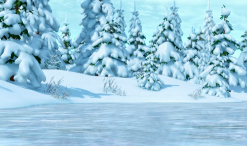 Зимний лес из мультфильма Маша и медведь