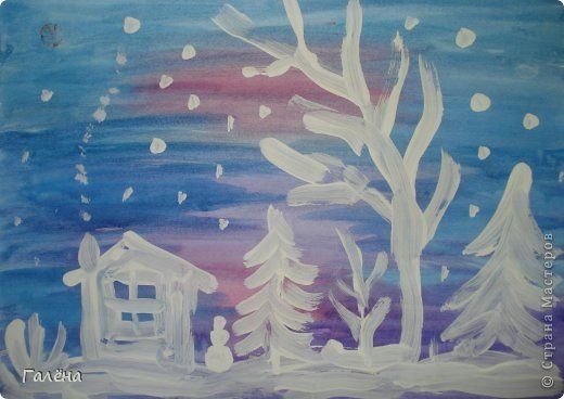 Акварельный зимний фон