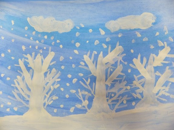 Зимний пейзаж для детей 5 лет