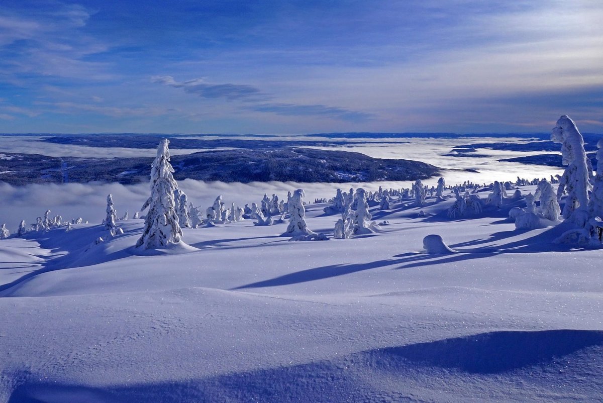 Пейзажи компьютерная Графика Норвегия зима