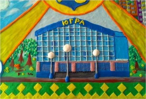 Новогодняя картина пластилином