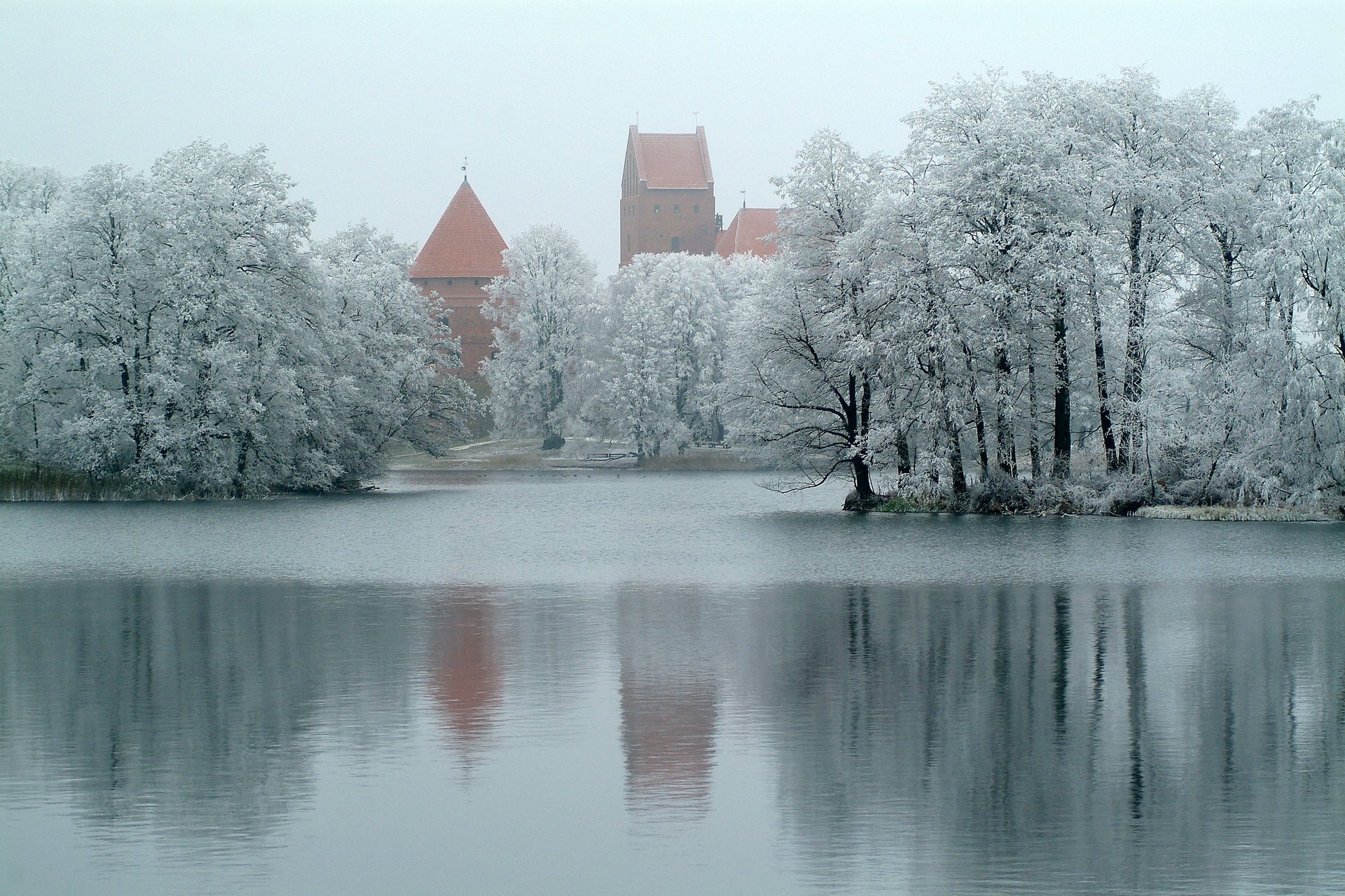 Тракайский замок зима