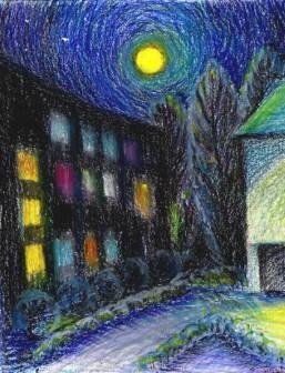 Город восковыми мелками