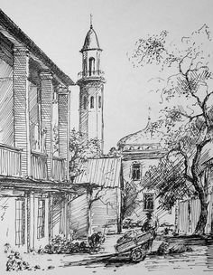 Городской пейзаж Графика