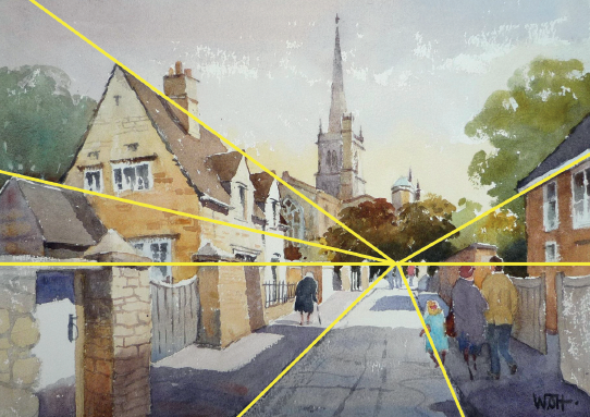 Воздушная перспектива городской пейзаж