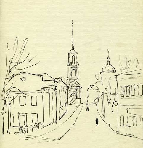 Перспектива улицы пленэр