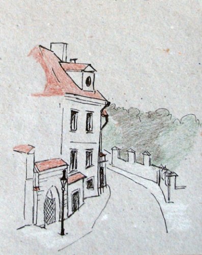 Рисунок улицы карандашом