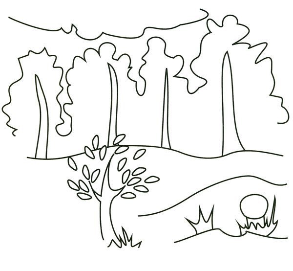 Осенний пейзаж раскраска (45 фото)