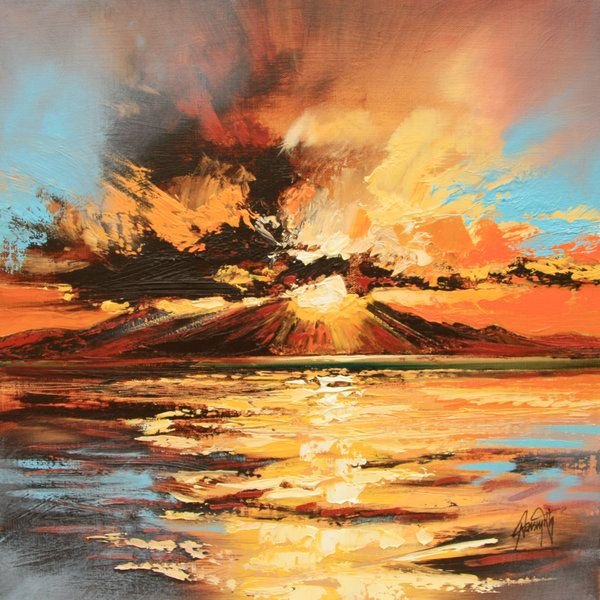 Закат живопись маслом