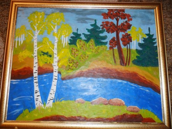 Рисование природы пластилином