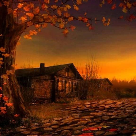 Спокойной ночи осенняя деревня