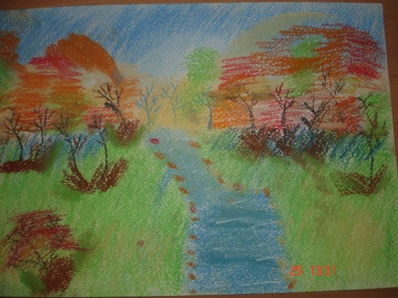 Осень пастелью пейзаж