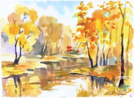 Осенний Этюд акварелью