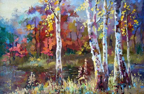 Этюд акрилом пейзажи