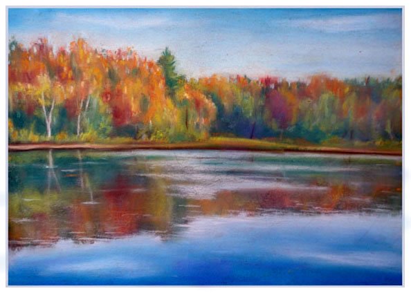 Осенний пейзаж пастелью