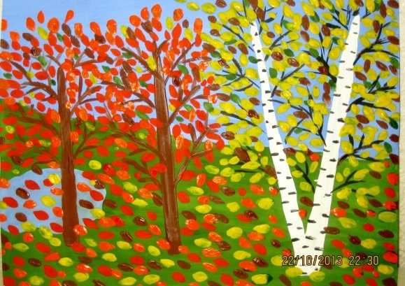 Рисование в подготовительной группе Золотая осень