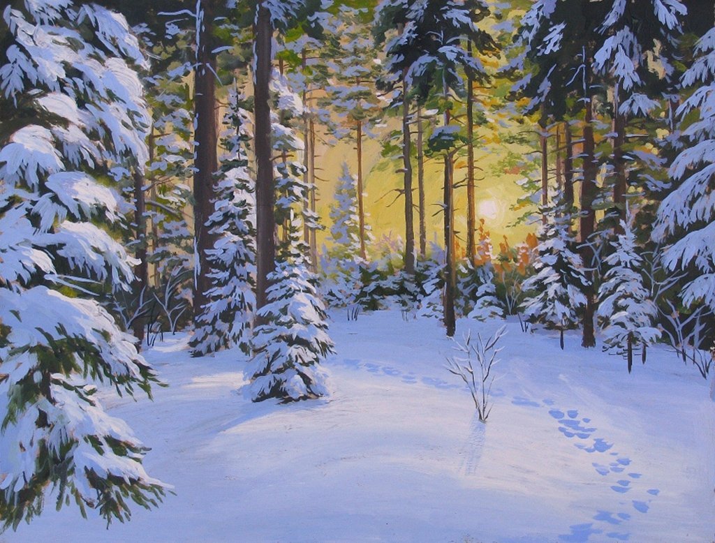 Пейзажи Александра Болотова зима
