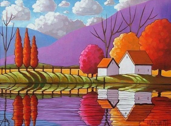 Декоративное рисование пейзажа