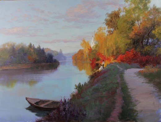 Осенний пейзаж маслом Игорь Сахаров