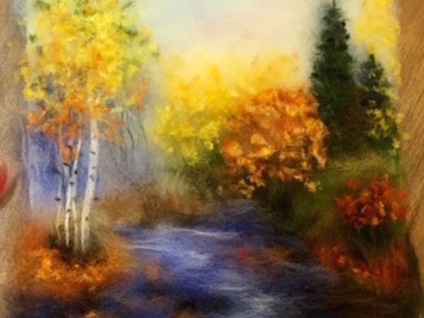 Картины из шерсти осень