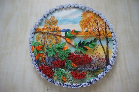 Квиллинг осенний пейзаж