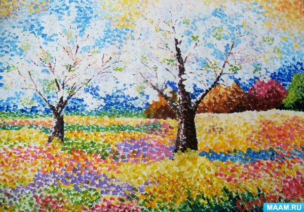 Техника пуантилизм для детей