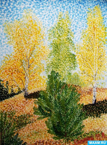 Точечная живопись пуантилизм