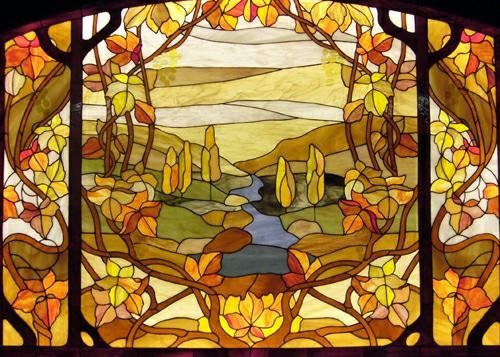 Пейзаж перегородка витраж