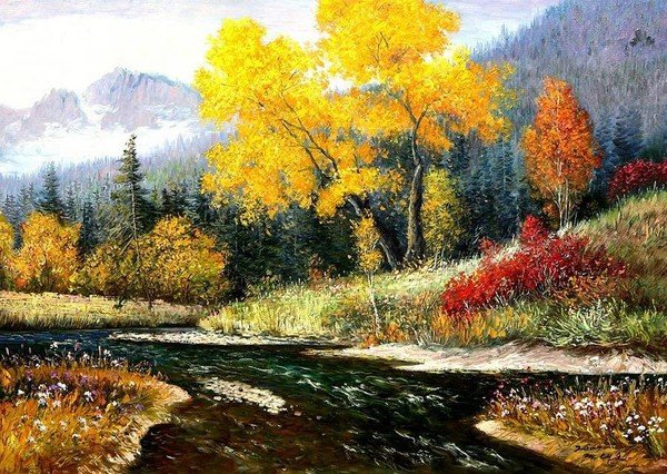 Степан Колесников живопись осенний пейзаж
