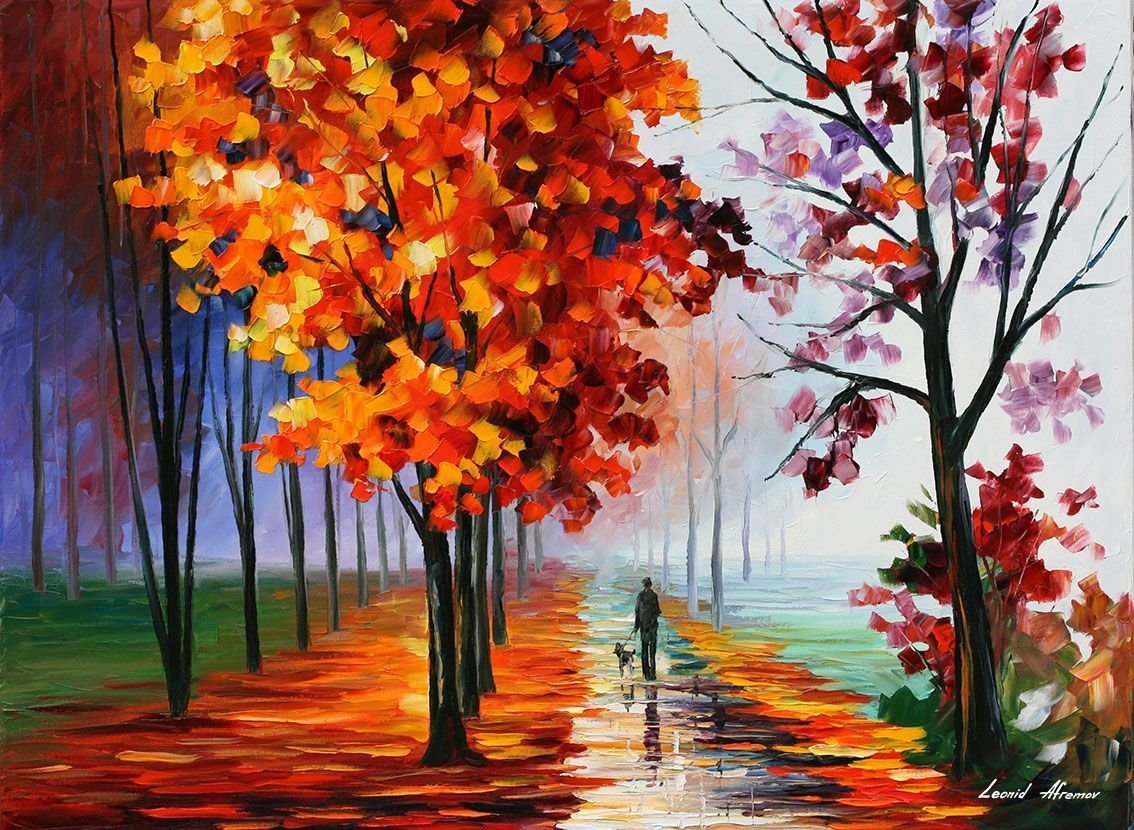Осенний пейзаж в картинах л.Афремова